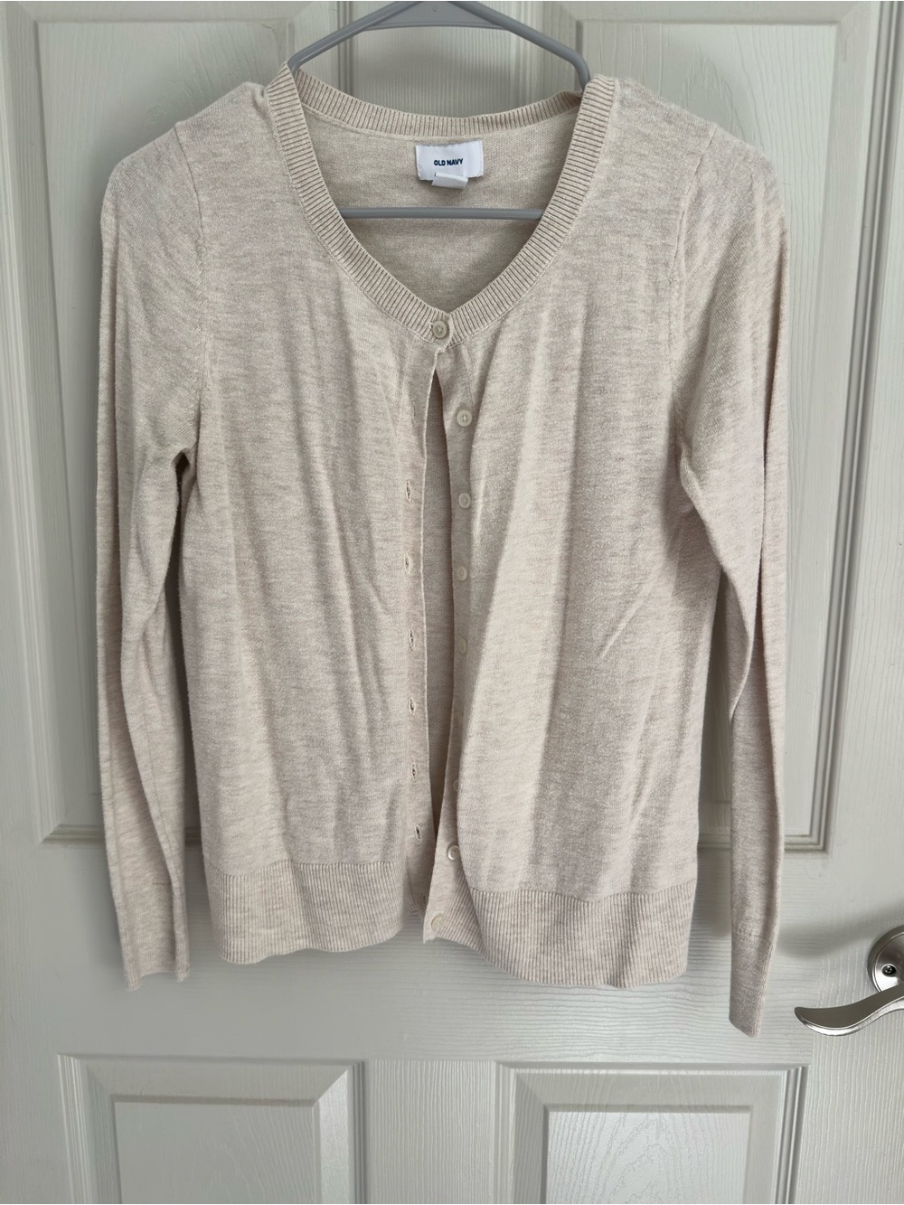 Old Navy Women's Light Cream Button-Front Cardigan